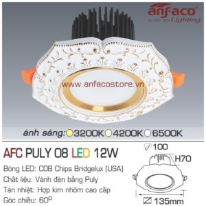 Đèn Anfaco LED downlight âm trần AFC Puly 08-12W