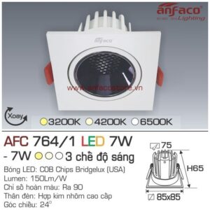 Đèn Anfaco LED downlight âm trần AFC 764/1-7W