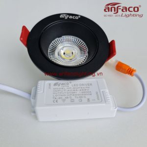 Đèn Anfaco downlight âm trần xoay góc AFC 606D 5W vỏ đen