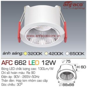 Đèn Anfaco LED downlight âm trần AFC 662-12W