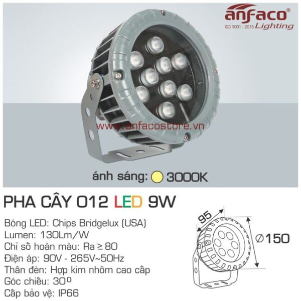 Đèn Anfaco LED pha cây AFC 012-9W