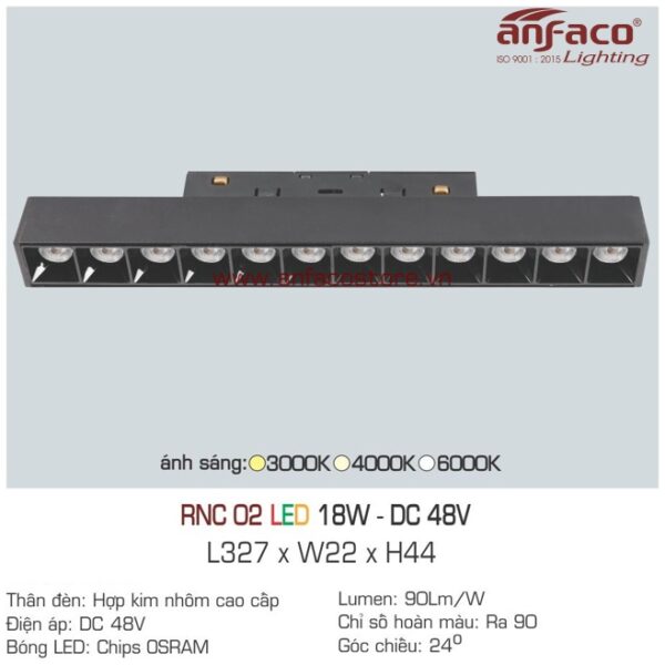 Đèn LED ray nam châm Anfaco AFC RNC 02-18W DC48V