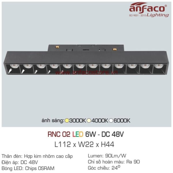 Đèn LED ray nam châm Anfaco AFC RNC 02-6W DC48V