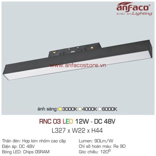 Đèn LED ray nam châm Anfaco AFC RNC 03-12W DC48V