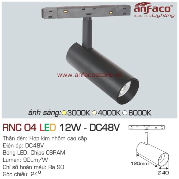 Đèn LED ray nam châm Anfaco AFC RNC 04-12W DC48V