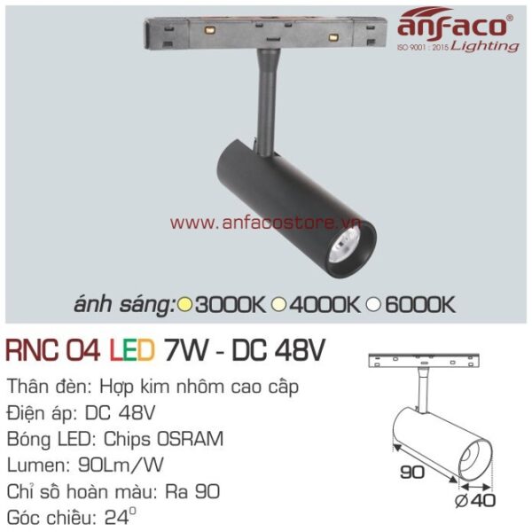 Đèn LED ray nam châm Anfaco AFC RNC 04-7W DC48V