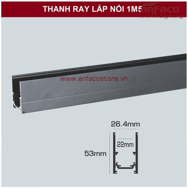 Thanh ray nam châm Anfaco gắn nổi 1M5