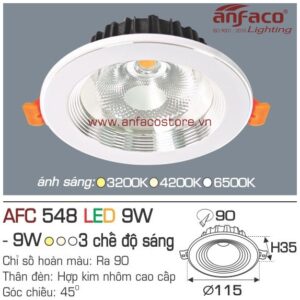 Đèn Anfaco LED downlight âm trần AFC 548-9W