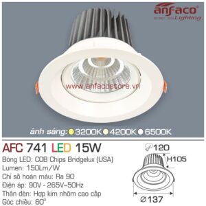 Đèn Anfaco LED downlight âm trần AFC 741-15W