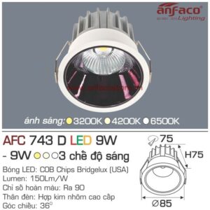 Đèn Anfaco LED downlight âm trần AFC 743D 9W