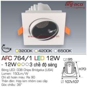 Đèn Anfaco LED downlight âm trần AFC 764/1-12W