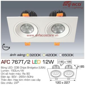 Đèn Anfaco LED downlight âm trần AFC 767/2T 12W