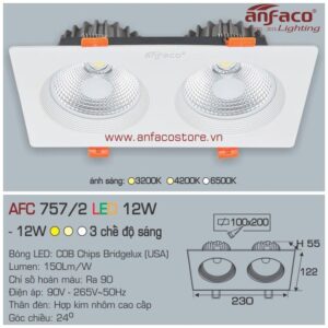 Đèn Anfaco LED downlight âm trần AFC 757/2-12W