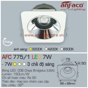 Đèn Anfaco LED downlight âm trần AFC 775/1-7W