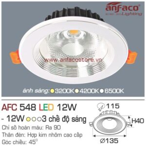 Đèn Anfaco LED downlight âm trần AFC 548-12W