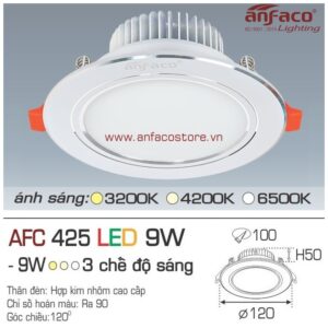 Đèn Anfaco LED downlight âm trần AFC 425-9W