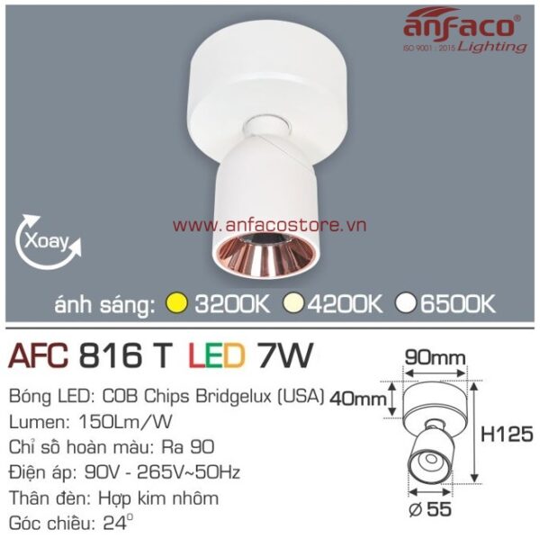 Đèn Anfaco LED tiêu điểm AFC 816T 7W đế ngồi