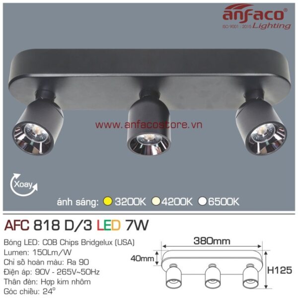 Đèn Anfaco LED tiêu điểm AFC 818/3D 7W đế ngồi