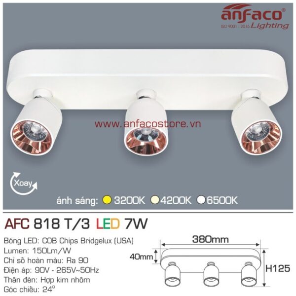 Đèn Anfaco LED tiêu điểm AFC 818/3T 7W đế ngồi