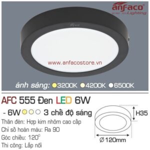 Đèn Anfaco LED panel ốp trần nổi AFC 555 Đen 6W