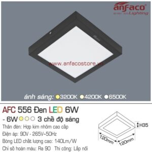 Đèn Anfaco LED panel ốp trần nổi AFC 556 Đen 6W