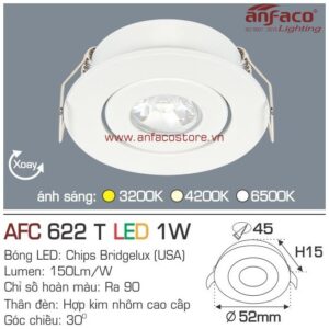 Đèn Anfaco LED downlight âm trần mini AFC 622T 1W