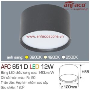 Đèn Anfaco LED downlight nổi AFC 651D 12W