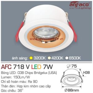 Đèn Anfaco LED downlight âm trần AFC 718V 7W