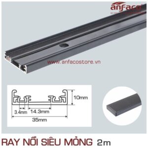 Thanh ray nam châm Anfaco gắn nổi siêu mỏng 2m