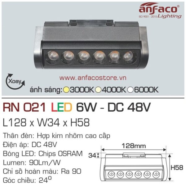 Đèn LED ray nam châm nổi siêu mỏng Anfaco AFC RN 021-6W