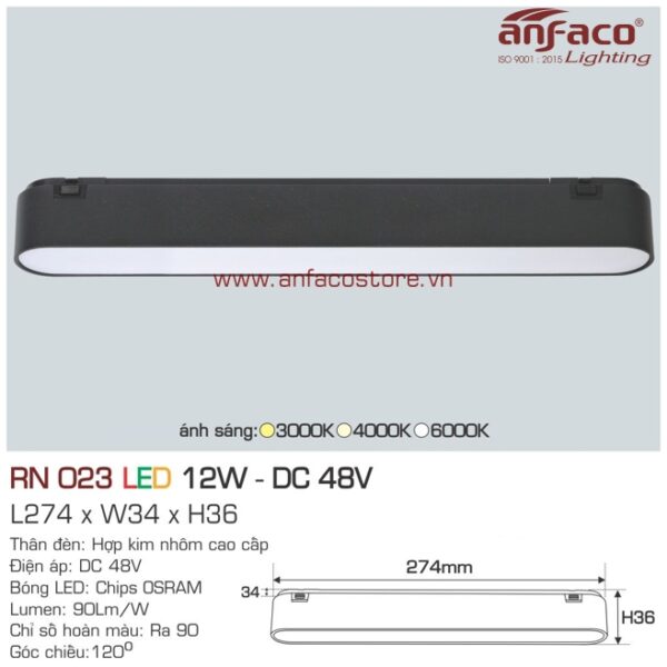 Đèn LED ray nam châm nổi siêu mỏng Anfaco AFC RN 023-12W