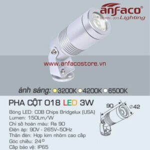 Đèn Anfaco LED pha cột AFC 018-3W